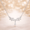 Collier femme feuilles brillant