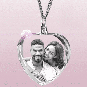 Collier couple personnalisé photo transparent
