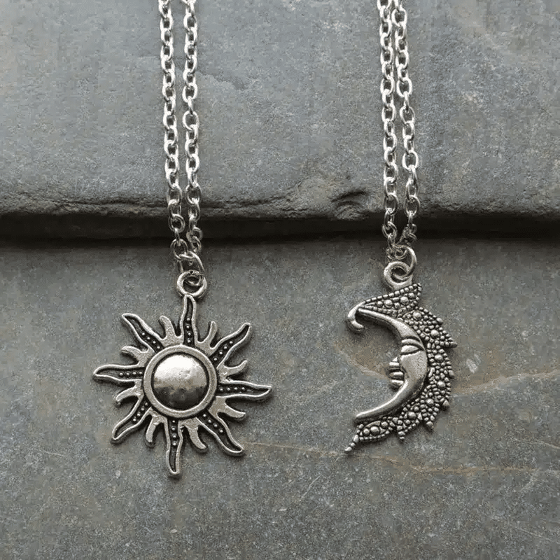 Collier couple soleil lune