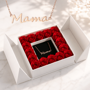 Coffret roses éternelles collier maman