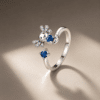 Bague femme élégante animal bleu