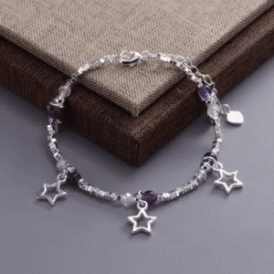 Bracelet femme étoiles améthyste