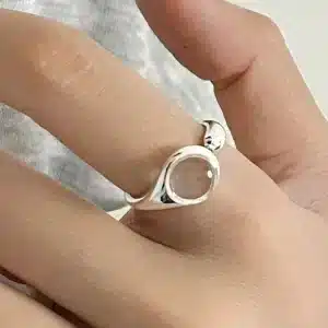 Bague femme cercle ouvert argent 1