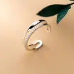 Bague femme double anneau lisse et brillant 3