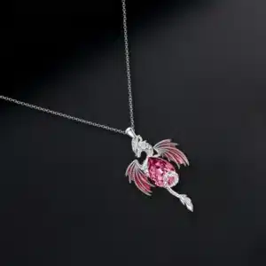 Collier femme dragon brillant 2