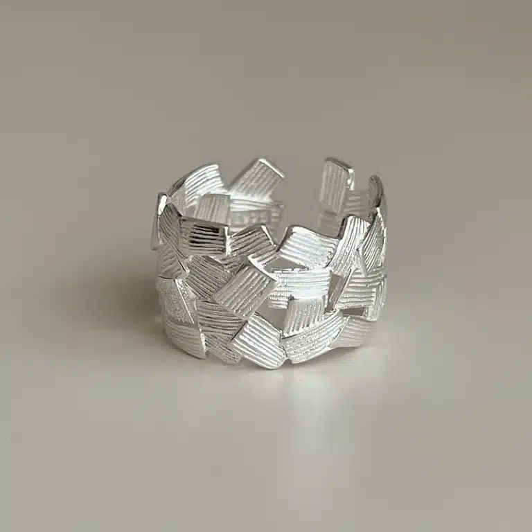 Bague femme manchette artistique 1