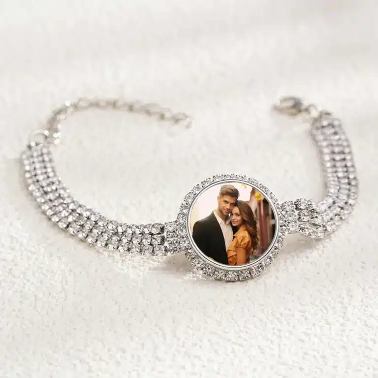 Bracelet femme personnalisé photo strass 4