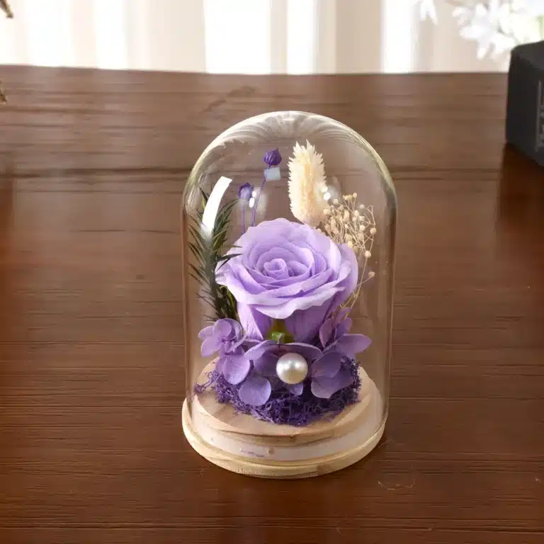 Mini rose éternelle cloche Saint Valentin 6