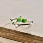 Bague de promesse feuilles vertes 2