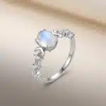 Bagues ovales Vintage en argent Sterling 925 pour femmes, Zircon scintillant, Design brillant soleil lune, bague de fête, bijoux fins de haute qualité 1