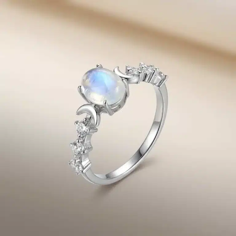 Bagues ovales Vintage en argent Sterling 925 pour femmes, Zircon scintillant, Design brillant soleil lune, bague de fête, bijoux fins de haute qualité 1