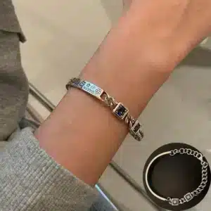Bracelet couple Forever pierre bleue 1