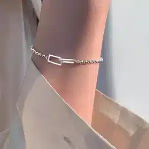 Bracelet femme géométrique argent 1