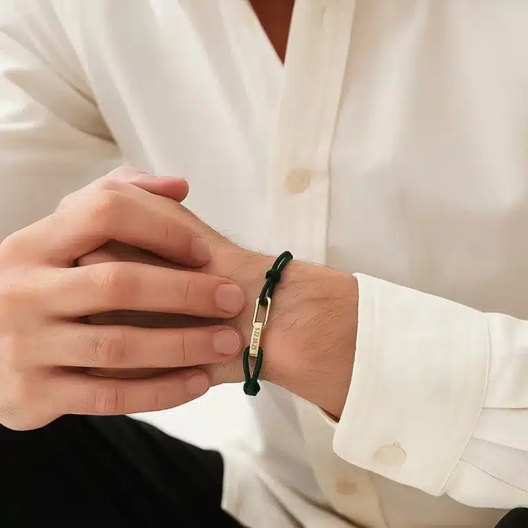 Bracelets couple cordons personnalisés deux prénoms 3
