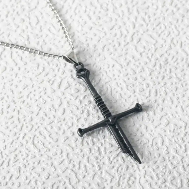 Collier couple épée elfique 5