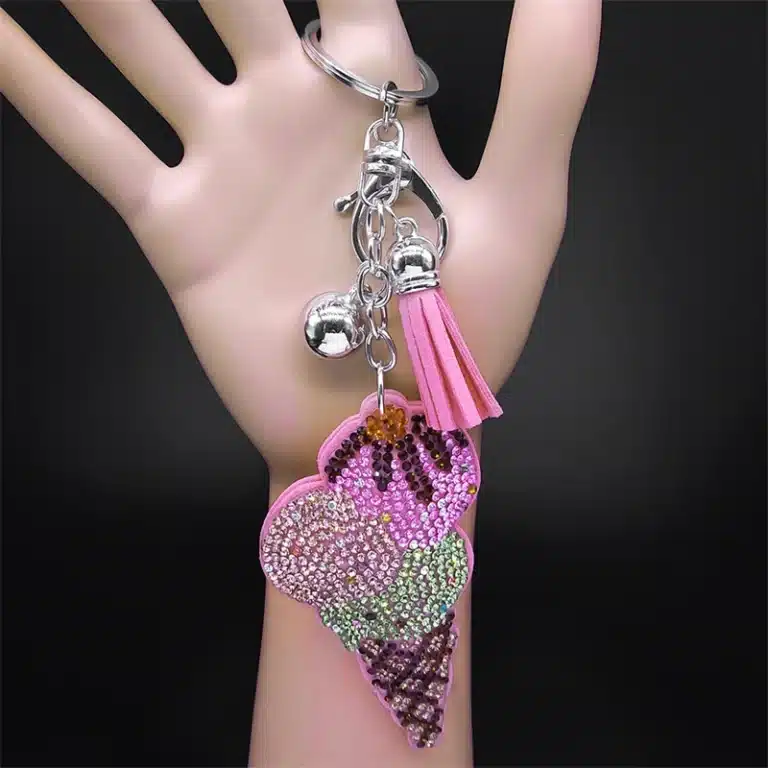 Porte-clés femme glace rose 2