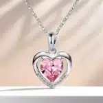 Boite bijoux rose éternelle collier coeur brillant 2
