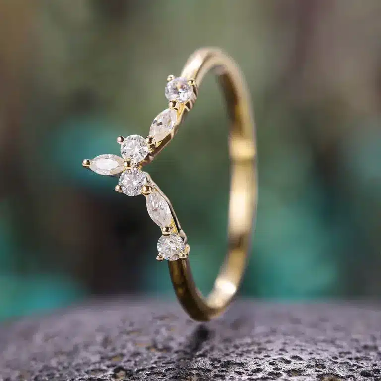 Bague femme couronne inversée 4