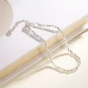 Bracelet femme argent perles facettées 1