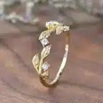 Bague de promesse feuilles d'or 1