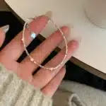 Bracelet femme étoiles argent fines perles 1