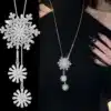 Collier long femme flocon de neige 1