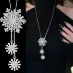 Collier long femme flocon de neige 1