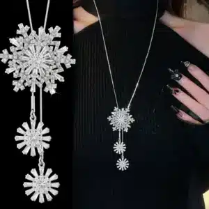 Collier long femme flocon de neige 1