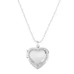 Collier femme coeur miroir strass 2