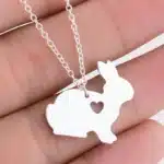 Collier femme lapin coeur 1