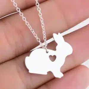 Collier femme lapin coeur 1
