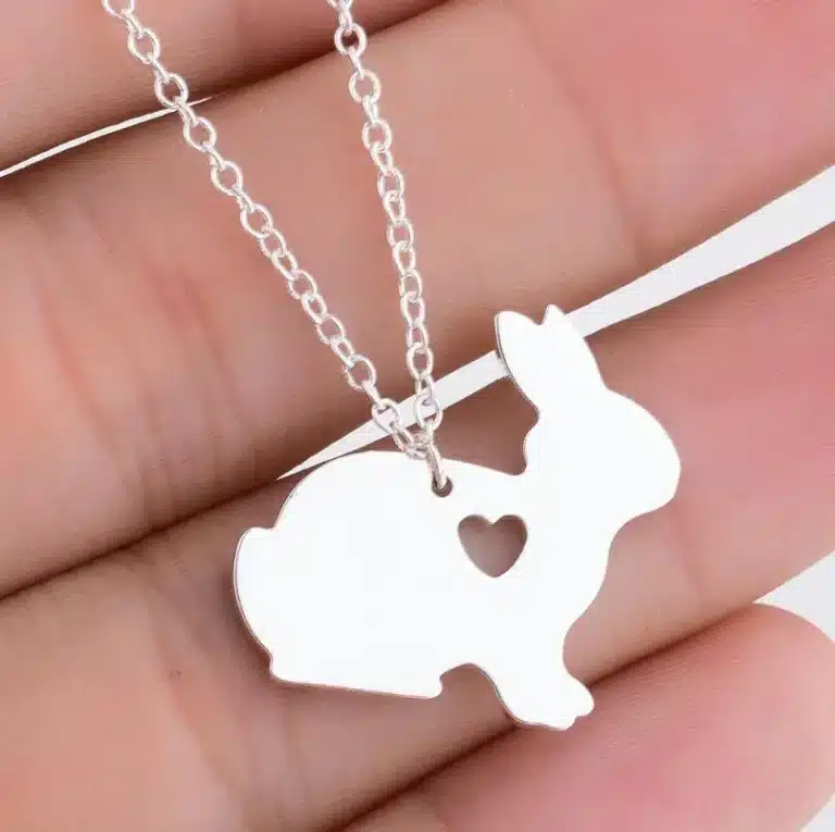 Collier femme lapin coeur 1