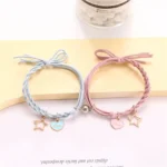 Bracelets couple aimantés coeur étoile rose et bleu 1