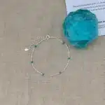 Bracelet femme minimaliste argent et bleu 1