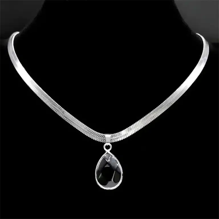 Collier goutte colorée femme 1
