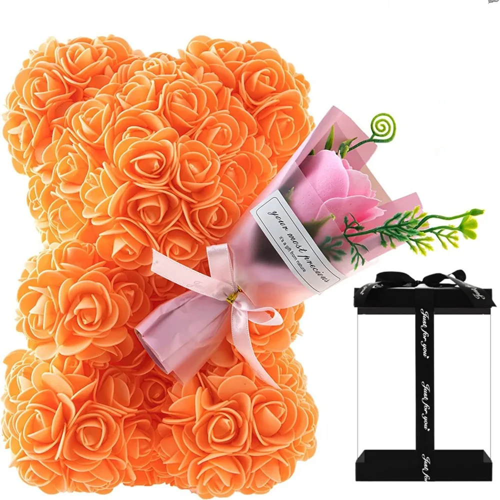 Ours en roses éternelles Saint Valentin avec bouquet 6