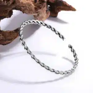 Bracelet femme jonc corde tressée 1