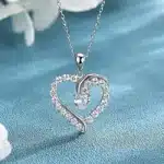 Collier femme coeur brillant luxe 1