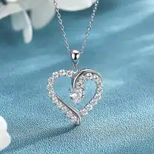 Collier femme coeur brillant luxe 1