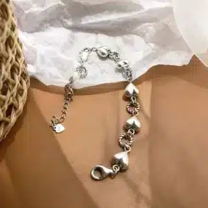 Bracelet femme ajustable charms coeurs 1