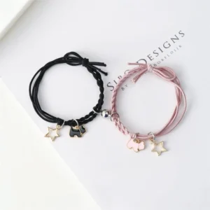 Bracelets couple aimantés chien étoile 1