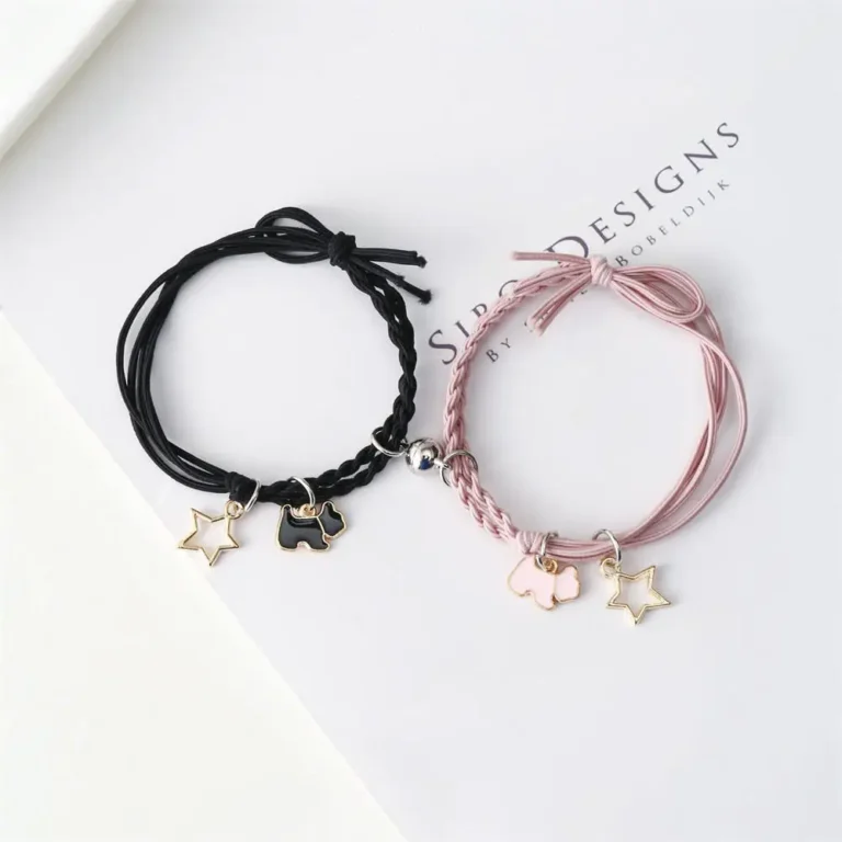 Bracelets couple aimantés chien étoile 1
