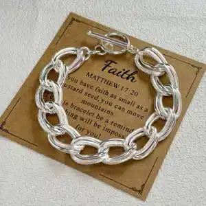 Bracelet femme argent grosse maille ovale 1