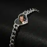 Bracelet couple personnalisable coeur souvenir 1
