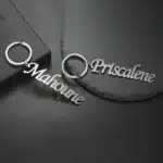 Porte-clés couple personnalisés argent prénoms cursive 1