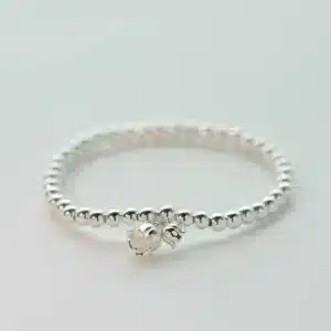 Bracelet femme perles argent breloque nature 1