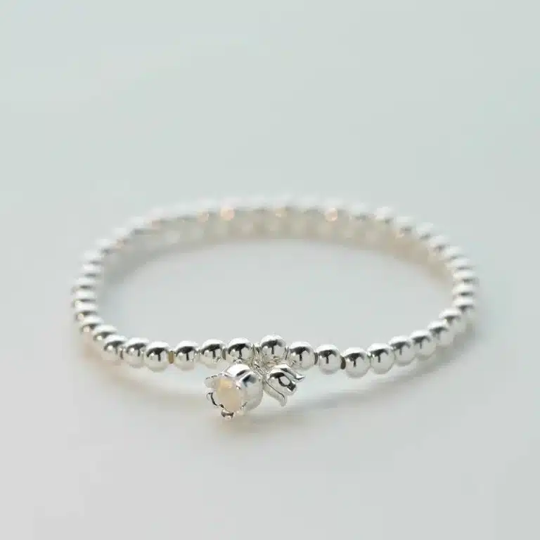 Bracelet femme perles argent breloque nature 1