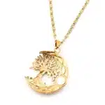 Collier couple arbre de vie argent et doré 2