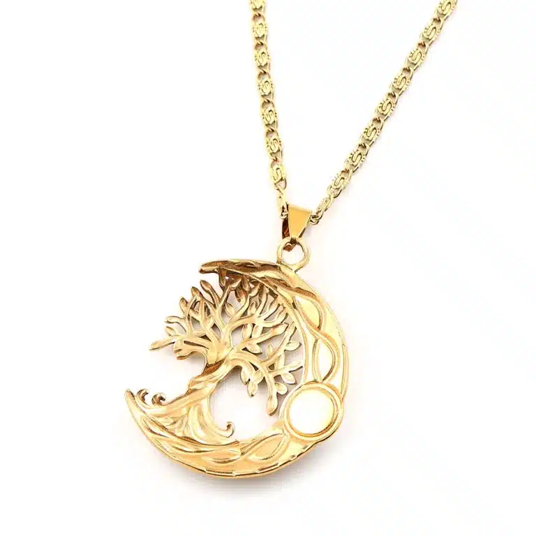 Collier couple arbre de vie argent et doré 2