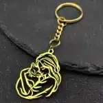 Porte-clés femme avec chat 1